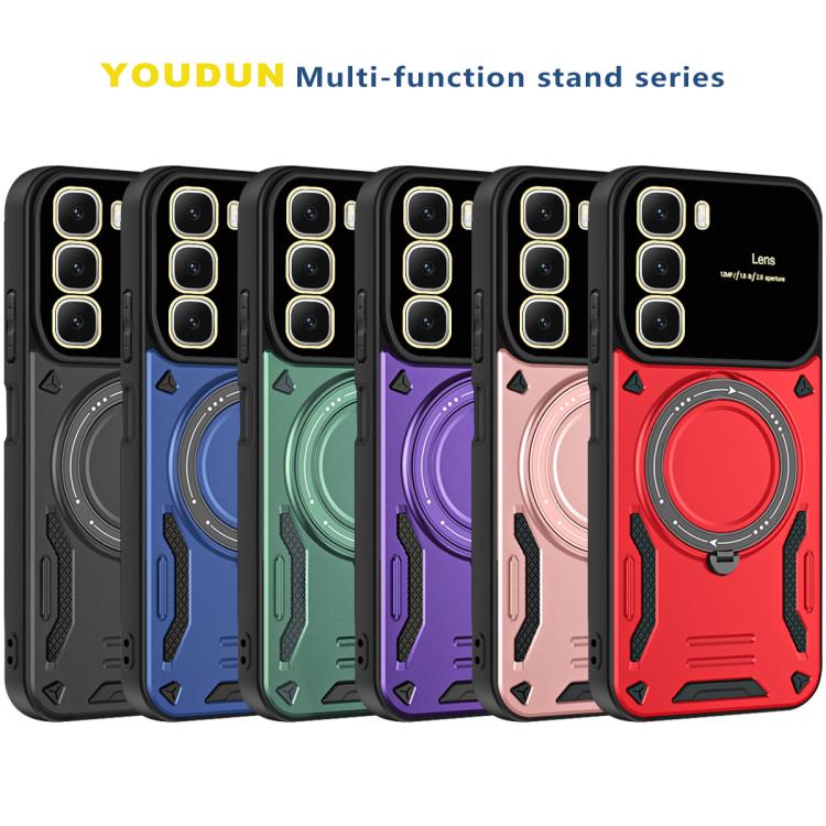 Multi-color rugged phone cases with MagSafe ring holders and camera cutouts