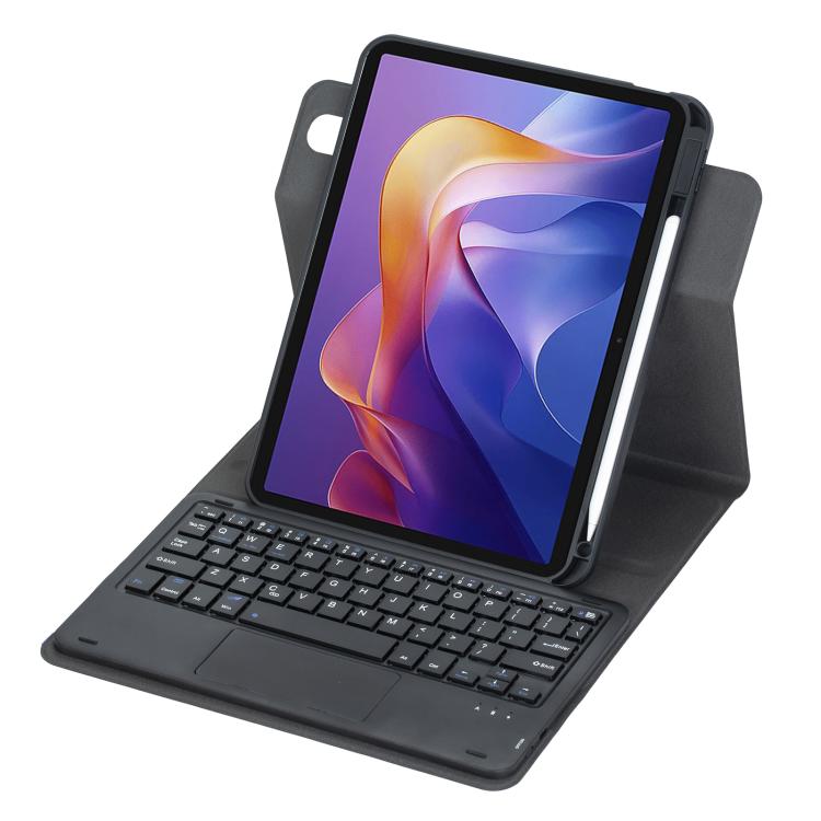 360-degree Rotation Bluetooth Keyboard Leather Tablet Case with Touchpad, For Xiaomi Redmi Pad 2