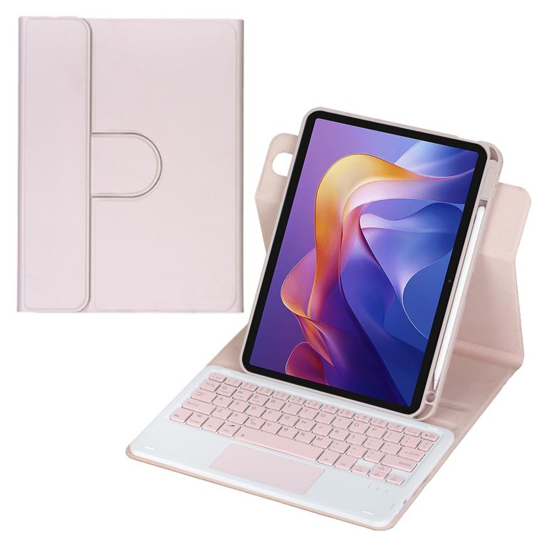 360-degree Rotation Bluetooth Keyboard Leather Tablet Case with Touchpad, For Xiaomi Redmi Pad 2
