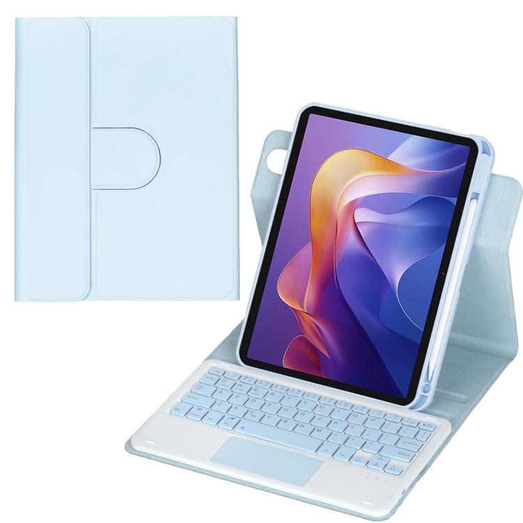 360-degree Rotation Bluetooth Keyboard Leather Tablet Case with Touchpad, For Xiaomi Redmi Pad 2