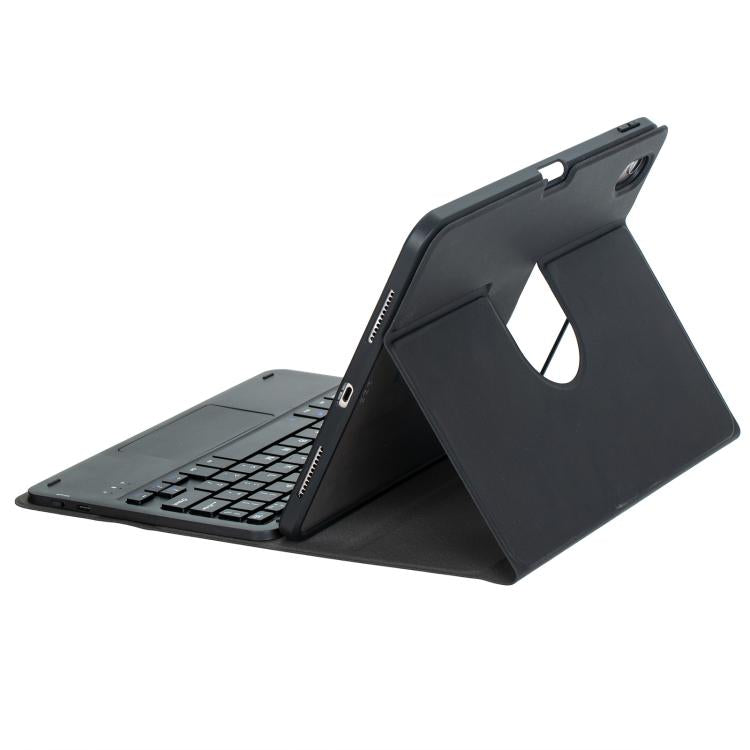 Black leather-look tablet case with integrated stand and Bluetooth keyboard