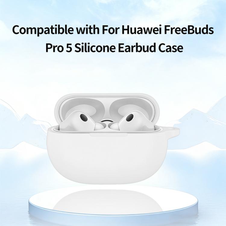 Solid Color Silicone Earphone Protective Case with Buckle, For Huawei FreeBuds Pro 5