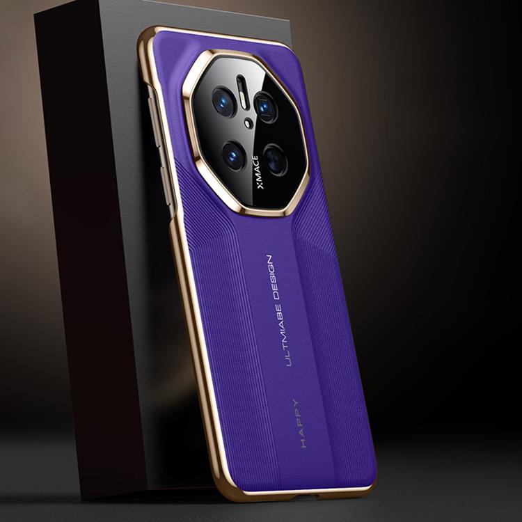 Slim phone case with camera cutouts, purple textured finish, protective camera rim