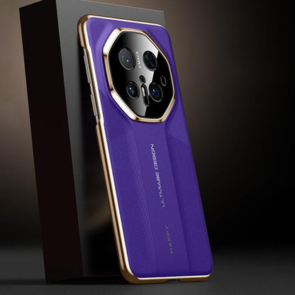Slim phone case with camera cutouts, purple textured finish, raised camera frame