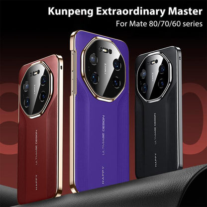 Set of vegan leather phone cases in red, purple, and black with metal camera rings