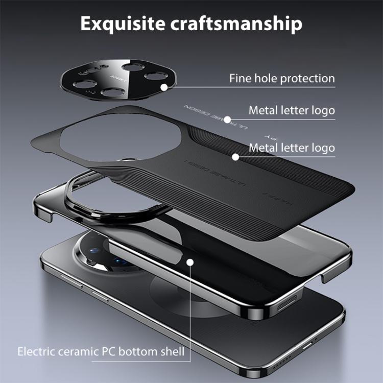 Black hybrid phone case with protective back and side cover parts in view