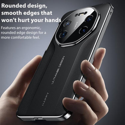 Black hybrid vegan leather phone case with rounded edges and camera lens cutout