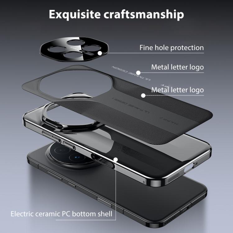 Hybrid phone case with textured back, metal camera cutout ring, and raised edges