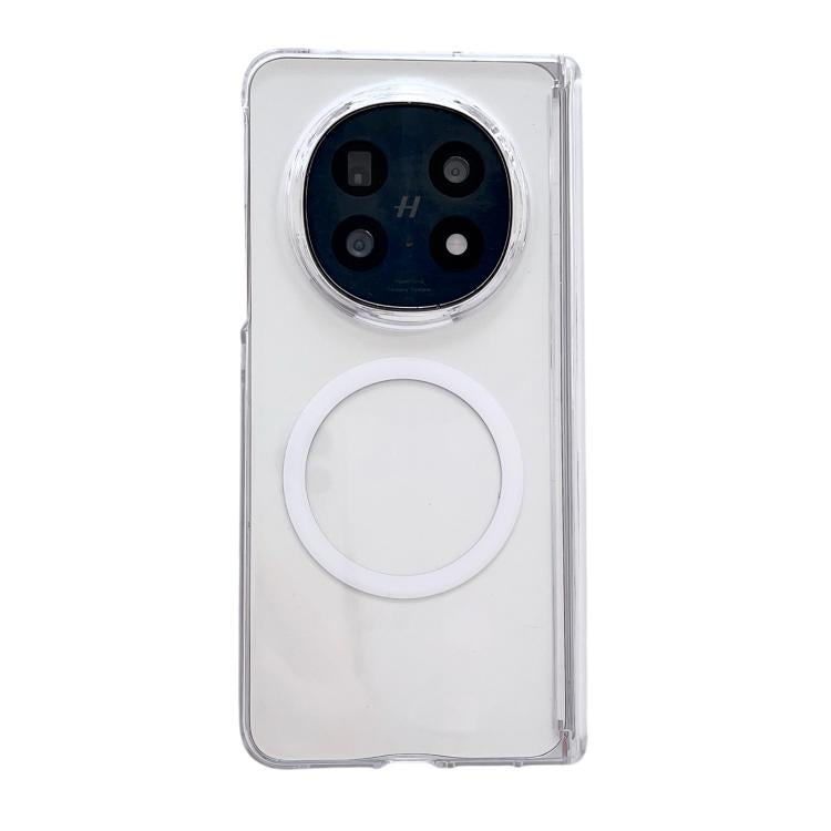 Clear phone case with magnetic circle ring and camera lens cutout