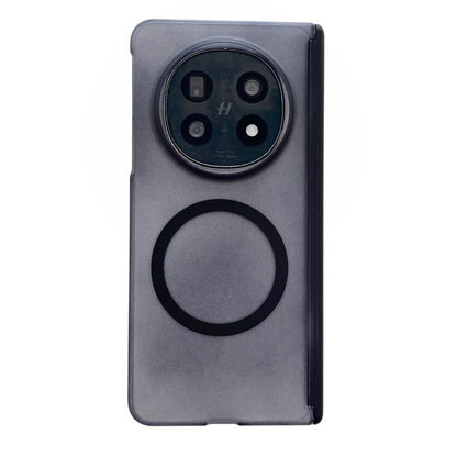 Matte black phone case with magnetic circle ring and camera cutouts