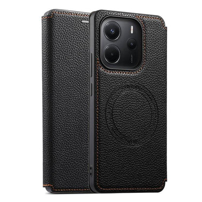 ESEBLE magnetic card slot phone case, black textured leather-look with camera cutout