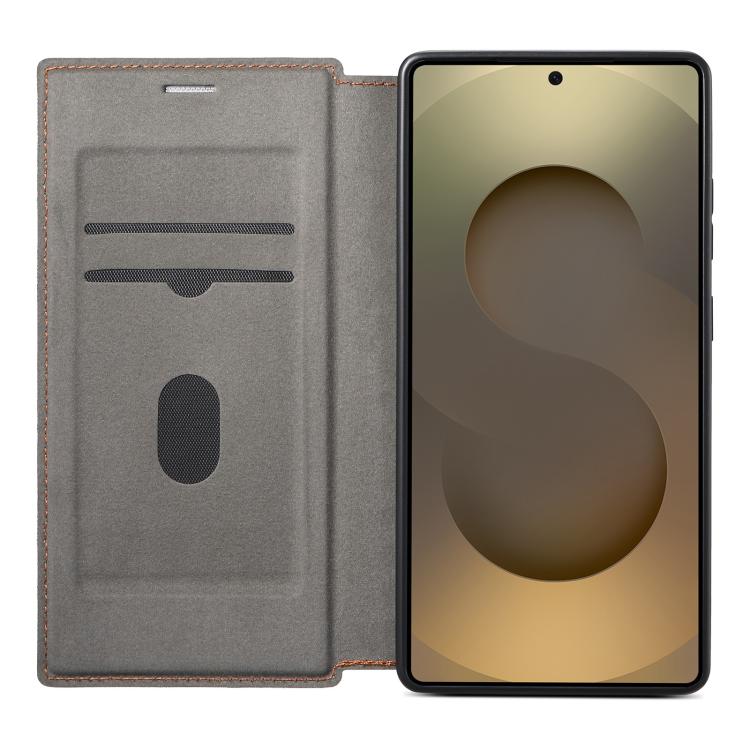 ESEBLE magnetic card slot phone case, open with gray interior card pockets