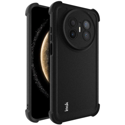 Black shockproof TPU phone case with raised camera section and airbag corner bumpers