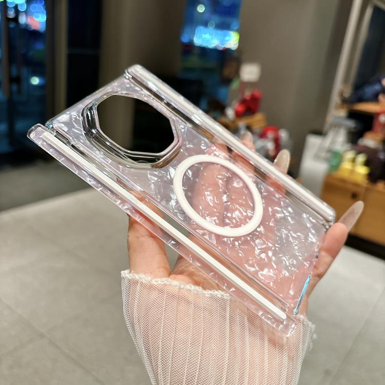 Shell Patterned Double Axis Magnetic Folding Phone Case, For Huawei Mate XT / XTs Ultimate