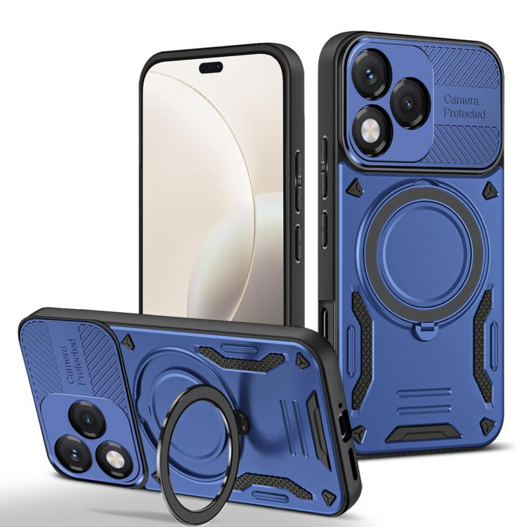 MagSafe 2-in-1 TPU phone case with rotating holder, blue