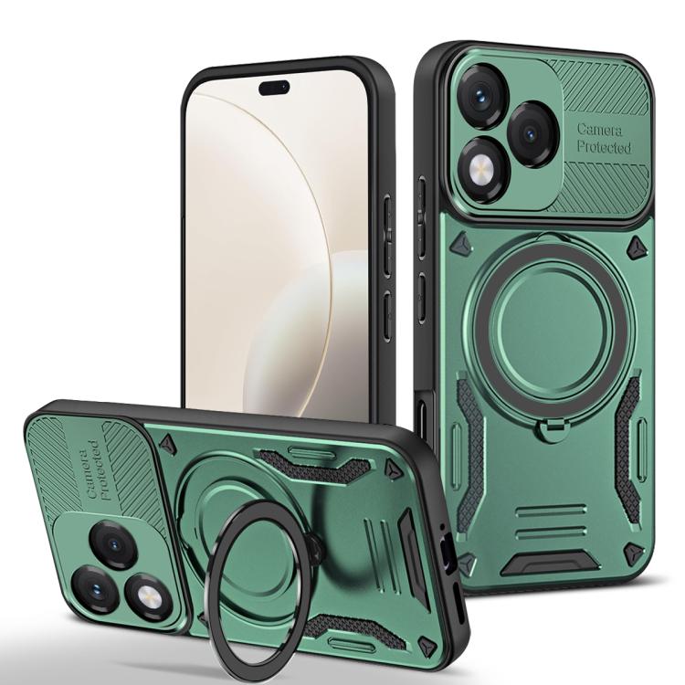 MagSafe 2-in-1 TPU phone case with rotating holder, green