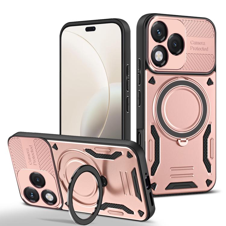 MagSafe 2-in-1 TPU phone case with rotating holder, rose pink