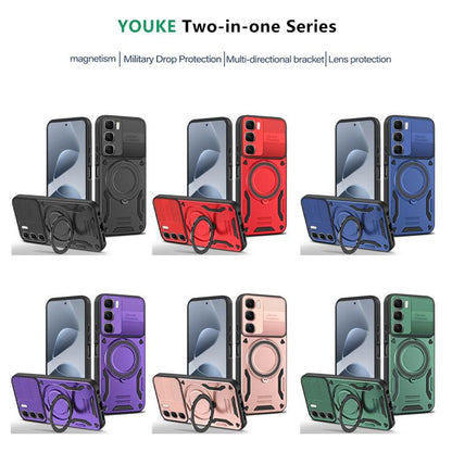 Two-in-one MagSafe rotating holder TPU phone case, multiple colors shown in lineup
