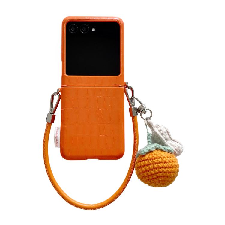 Crocodile Pattern Side Buckle Phone Case with DIY Persimmon Strap, For Motorola Razr 60 / 50