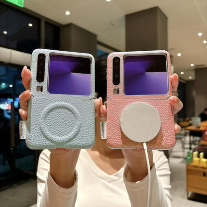 Set of textured phone cases: white and pink with silver edge, side buckle, and star strap