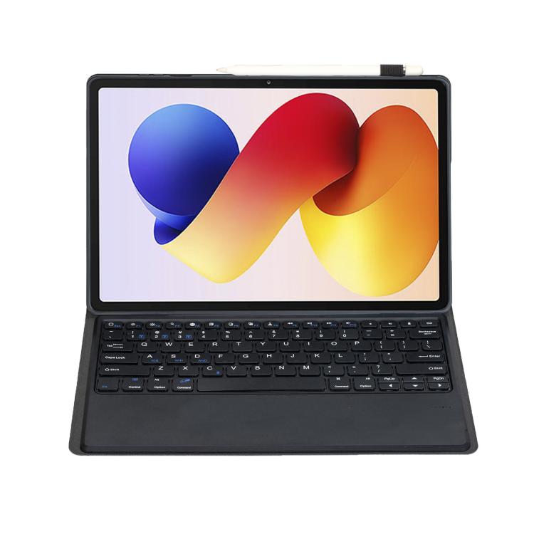 A0N19 Ultra-thin Detachable Bluetooth Keyboard Vegan Leather Tablet Case, For Redmi Pad 2 Pro / Poco Pad M1