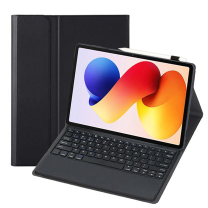 A0N19 Ultra-thin Detachable Bluetooth Keyboard Vegan Leather Tablet Case, For Redmi Pad 2 Pro / Poco Pad M1