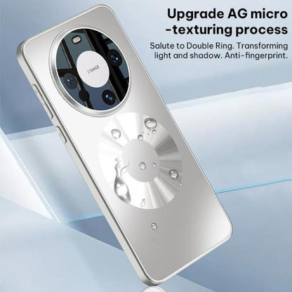 Silver magnetic phone case with dual ring camera window and anti-fingerprint texture
