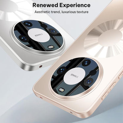 Silver and gold magnetic phone cases with dual ring camera window and fan disc detail