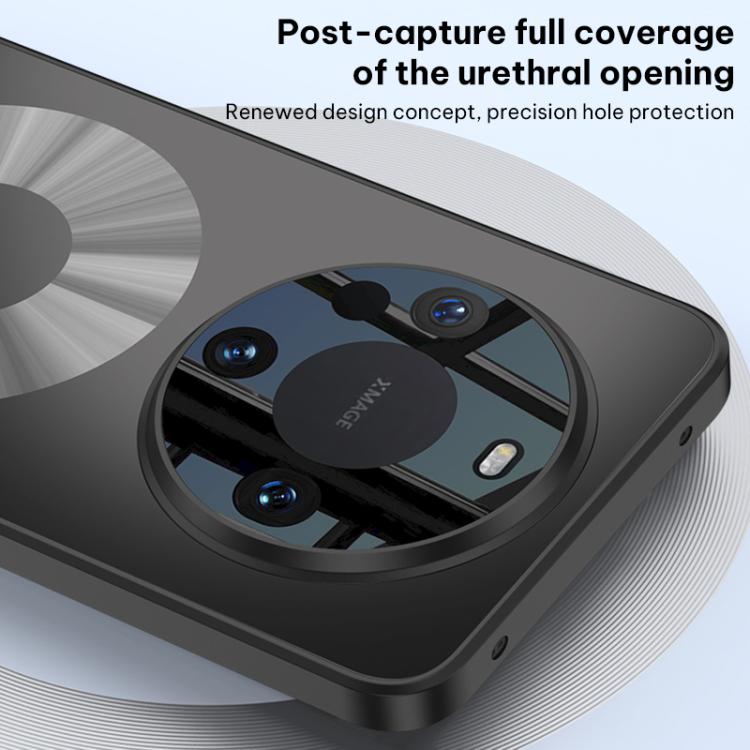 Black magnetic phone case with dual ring camera cutout and precision opening protection