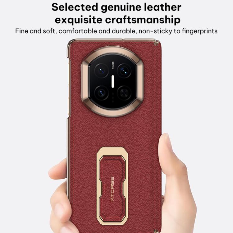 GKK Dual-Center Leather Hinge Phone Case with Supercar Wristband Rotating Holder, For Huawei Mate X7