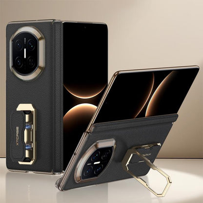 GKK Dual-Center Leather Hinge Phone Case with Supercar Wristband Rotating Holder, For Huawei Mate X7