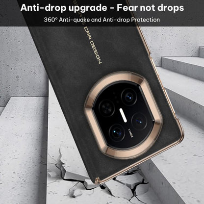 Matte black folding phone case with camera cutout and protective metal corners