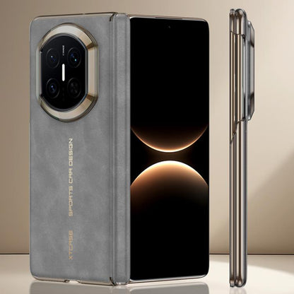 Matte grey frosted magnetic hinge phone case with camera cutout for Huawei Mate X7