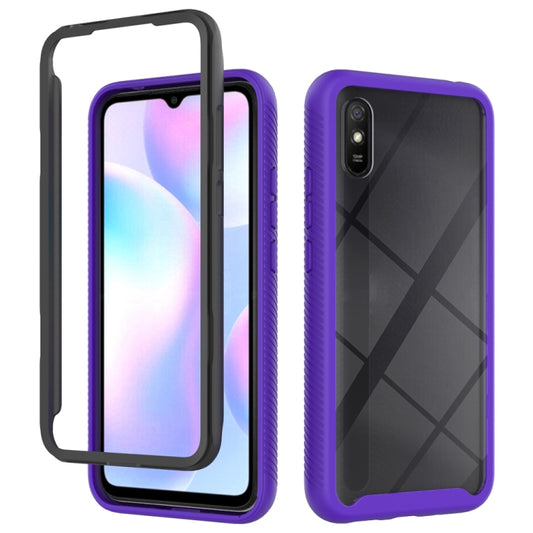 Shockproof phone case in purple with black bumper edges for secure device protection