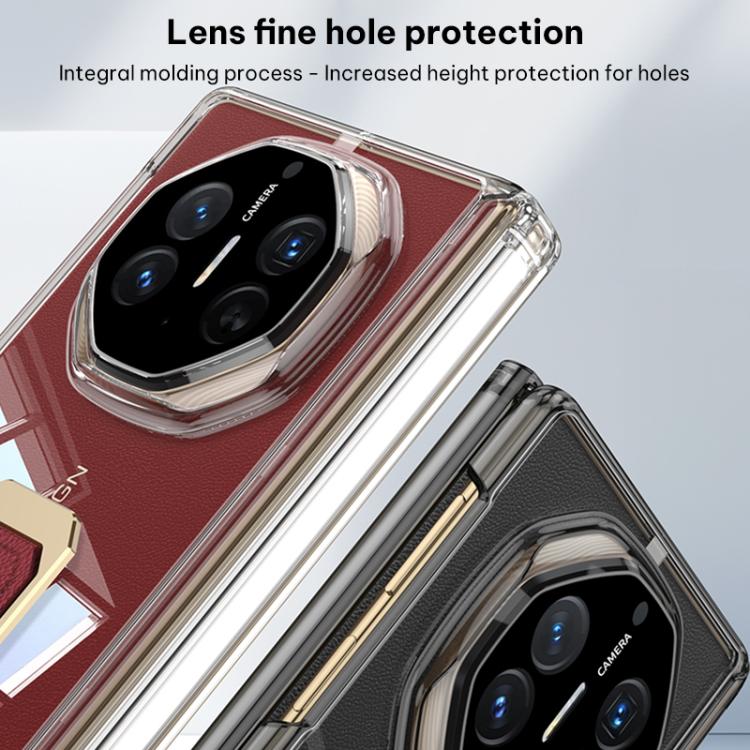 Clear phone case with camera lens protection and magnetic wristband holder