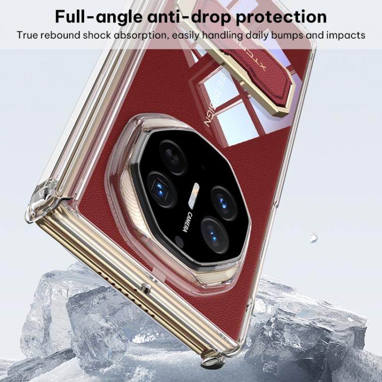 Transparent phone case with magnetic wristband holder and reinforced shock protection