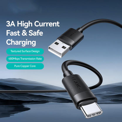 USAMS SJ777 U94 USB to Type-C 3A Fast Charging Data Cable, USB to Type-C
