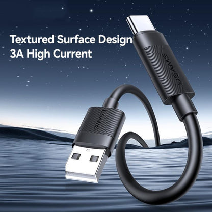 USAMS SJ777 U94 USB to Type-C 3A Fast Charging Data Cable, USB to Type-C