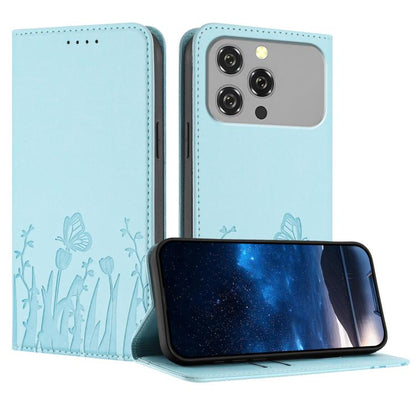 Tulips Butterfly Pattern Magnetic Vegan Leather Phone Case, For Oukitel C17 4G 2026, For Oukitel C26, For Oukitel C57s, For Oukitel C53, For Oukitel C51