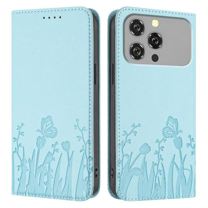 Tulips Butterfly Pattern Magnetic Vegan Leather Phone Case, For Oukitel C17 4G 2026, For Oukitel C26, For Oukitel C57s, For Oukitel C53, For Oukitel C51