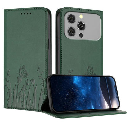 Tulips Butterfly Pattern Magnetic Vegan Leather Phone Case, For Oukitel C17 4G 2026, For Oukitel C26, For Oukitel C57s, For Oukitel C53, For Oukitel C51