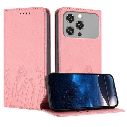 Tulips Butterfly Pattern Magnetic Vegan Leather Phone Case, For Oukitel C17 4G 2026, For Oukitel C26, For Oukitel C57s, For Oukitel C53, For Oukitel C51
