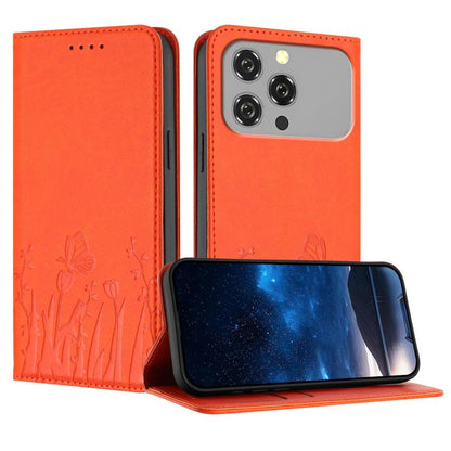 Tulips Butterfly Pattern Magnetic Vegan Leather Phone Case, For Oukitel C17 4G 2026, For Oukitel C26, For Oukitel C57s, For Oukitel C53, For Oukitel C51