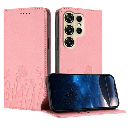Tulips Butterfly Pattern Magnetic Vegan Leather Phone Case, For Oukitel C17 4G 2026, For Oukitel C26, For Oukitel C57s, For Oukitel C53, For Oukitel C51