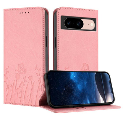 Pink tulips and butterfly magnetic phone case with folio flap and camera cutout