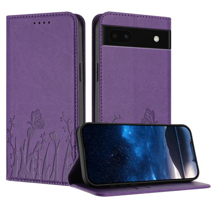 Tulips Butterfly Pattern Magnetic Vegan Leather Phone Case, For Google Pixel 7a, For Google Pixel 7 Pro, For Google Pixel 7, For Google Pixel 6a