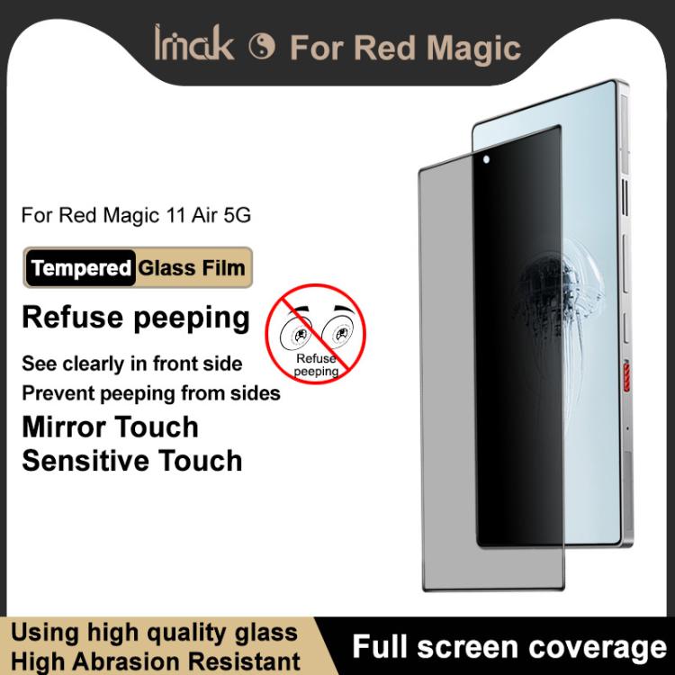 imak HD Full Screen Privacy Tempered Glass Protective Film, For ZTE nubia RedMagic 11 Air, For ZTE nubia RedMagic 11 Pro+