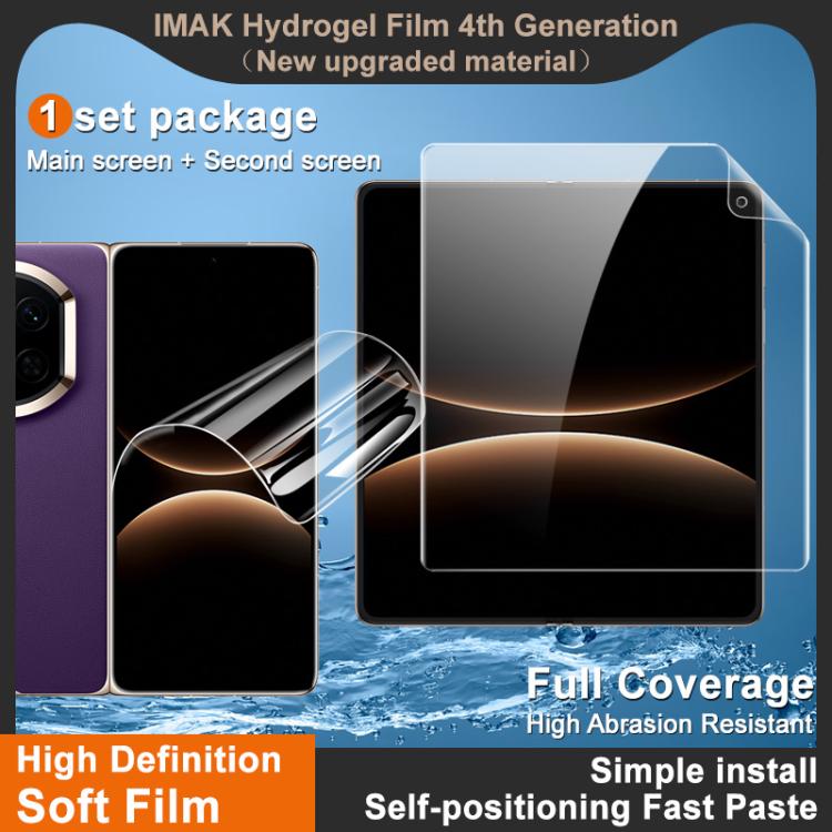 imak 4th Generation Screen Hydrogel Film Protector, Main Screen + Second Screen 1 Set, For Huawei Mate X7
