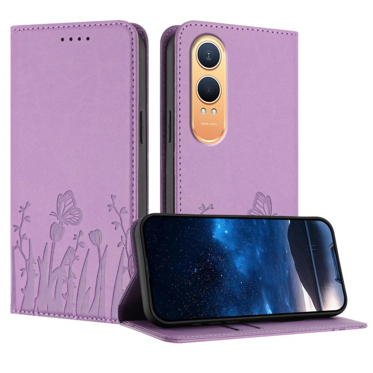 Tulips Butterfly Pattern Magnetic Vegan Leather Phone Case, For OnePlus Nord CE4 Lite, For OnePlus 12, For OnePlus Nord 3 / Ace 2V, For OnePlus 11