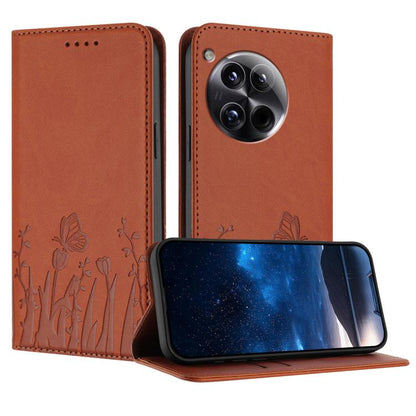 Tulips Butterfly Pattern Magnetic Vegan Leather Phone Case, For OnePlus Nord CE4 Lite, For OnePlus 12, For OnePlus Nord 3 / Ace 2V, For OnePlus 11